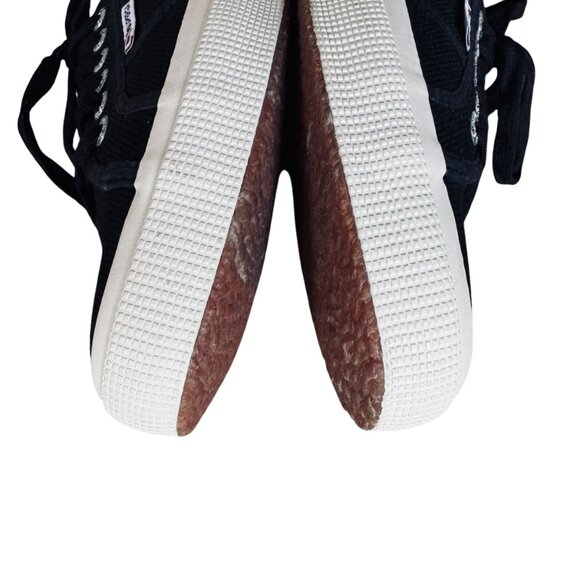 Superga Size 9 1/2  Sneakers Classic Black Unisex Cotton Canvas Lace Up Iconic - Picture 9 of 15